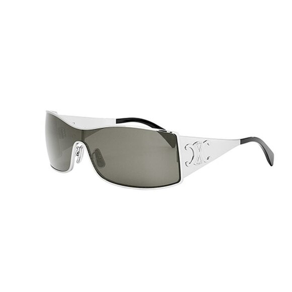 NEW CL40283U 16A CELINE SUNGLASSES WOMEN SILVER SHIELD EYEWEAR - Picture 1 of 4